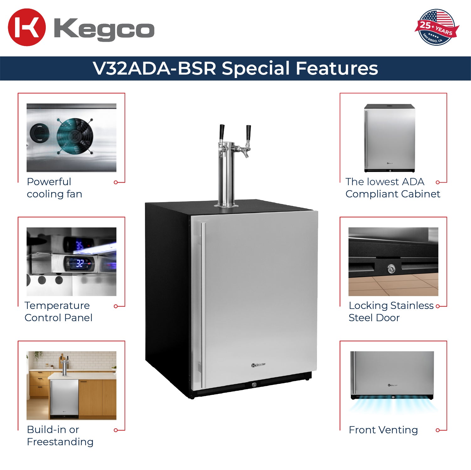 V32ADABSR-2 Kegerator Features