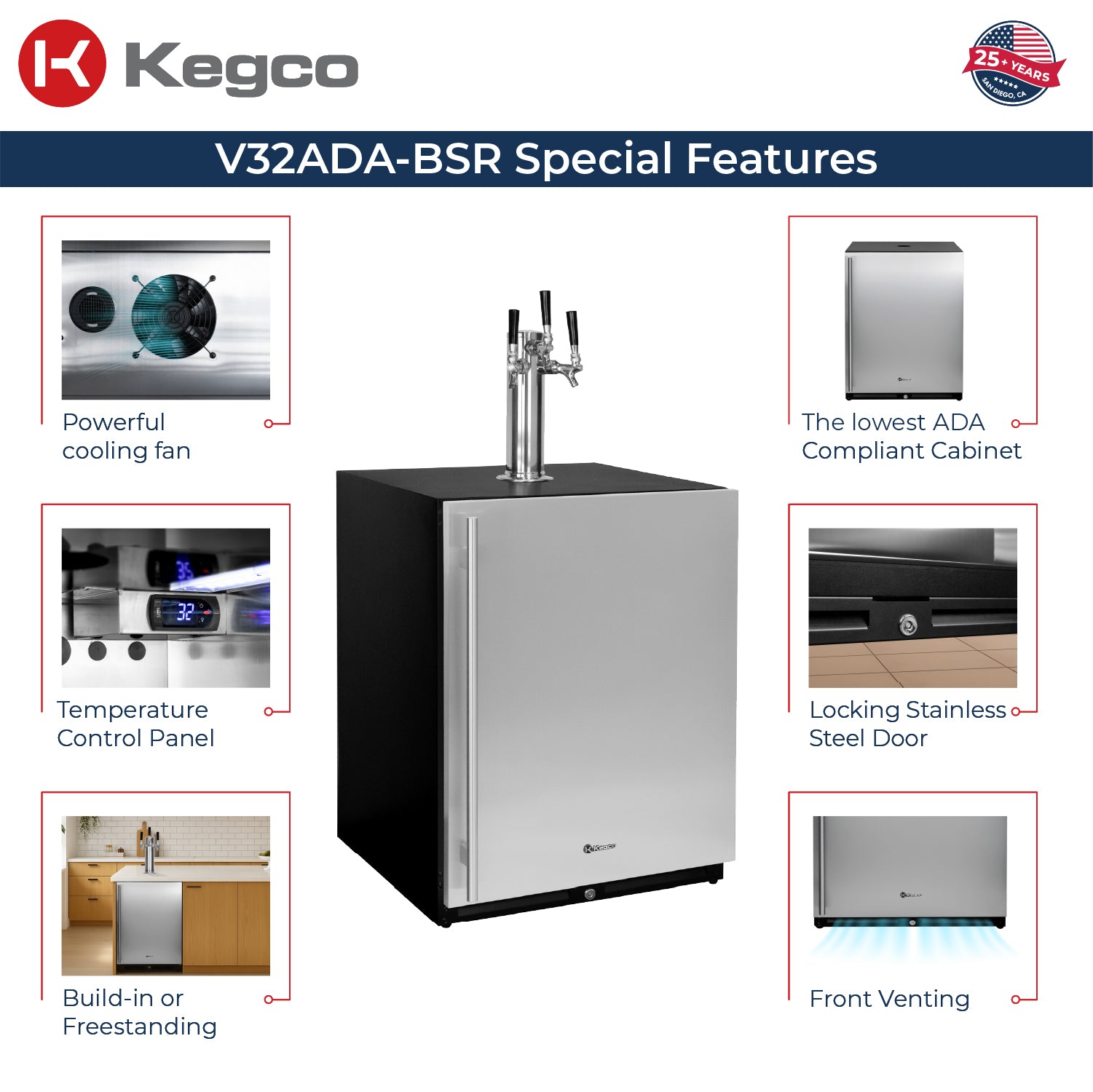 V32ADABSR-3 Kegerator Features