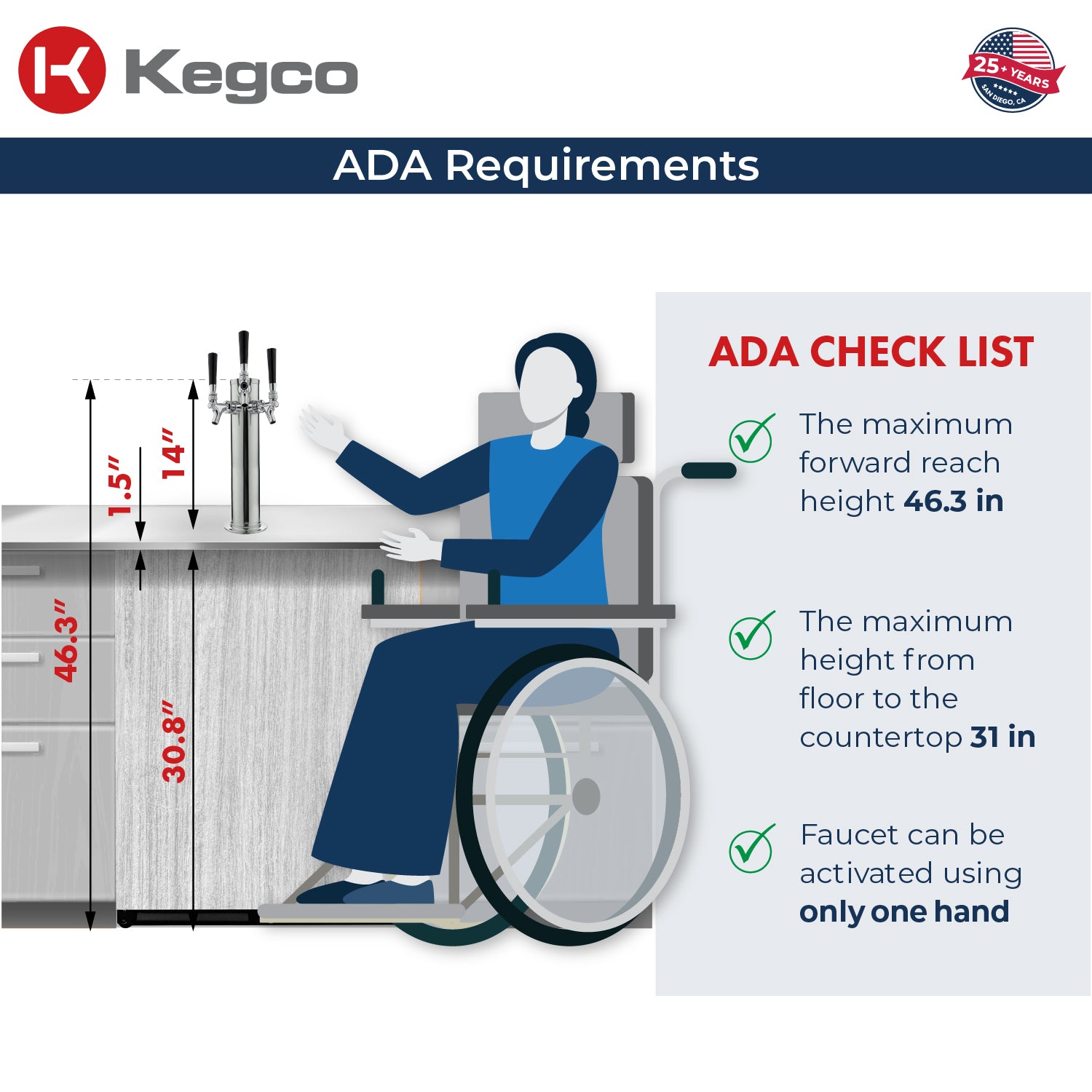 V32ADAPRR-3 Ada Kegerator