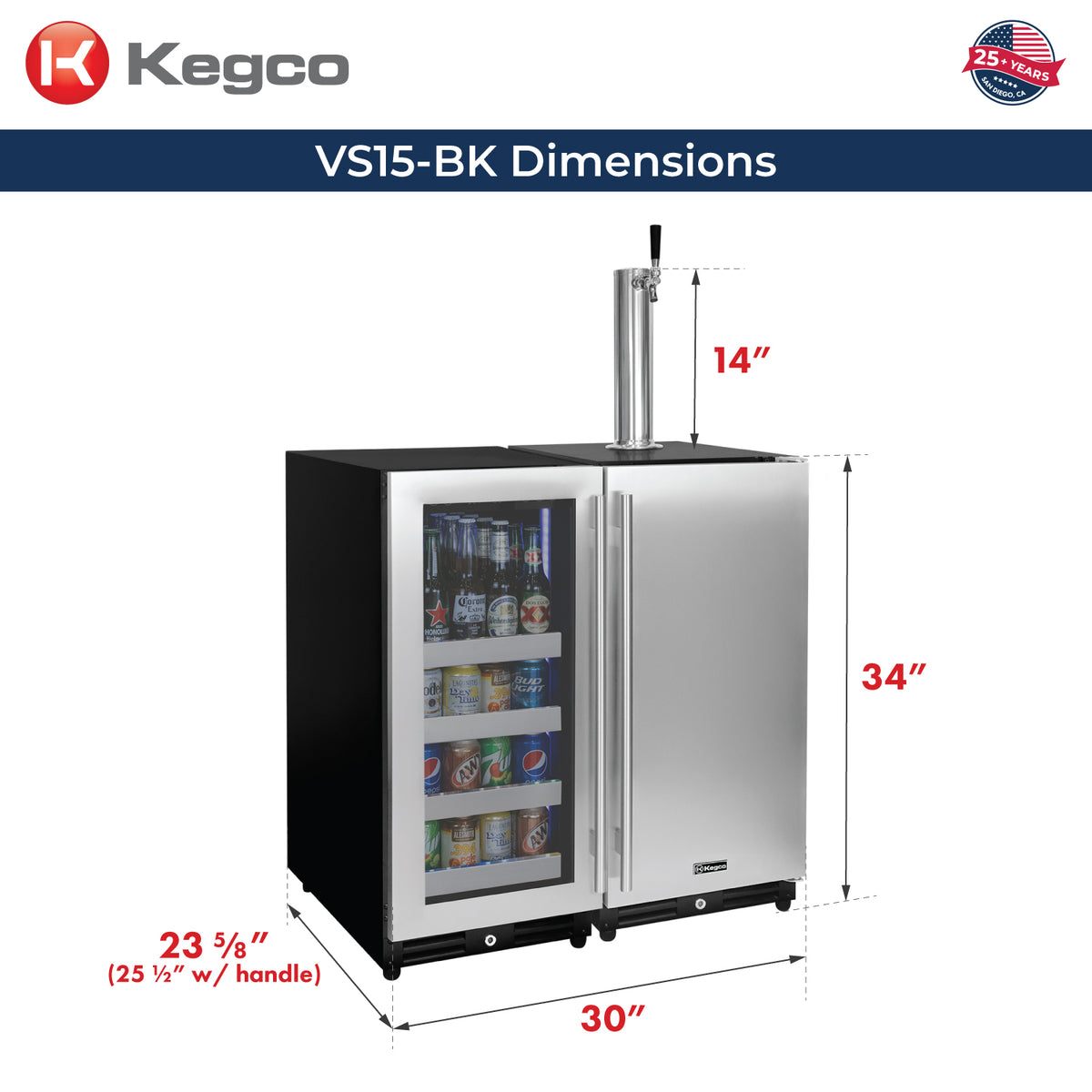 VS15-BK Dimensions