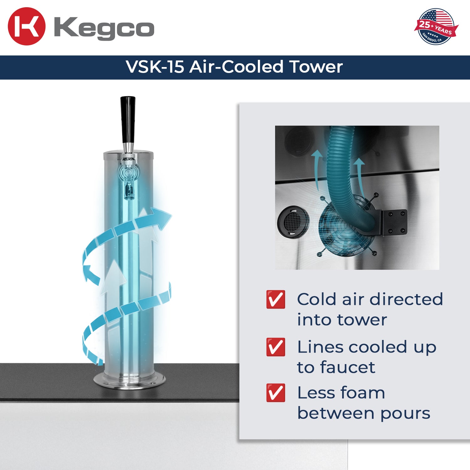 air cooled tower prevents foam
