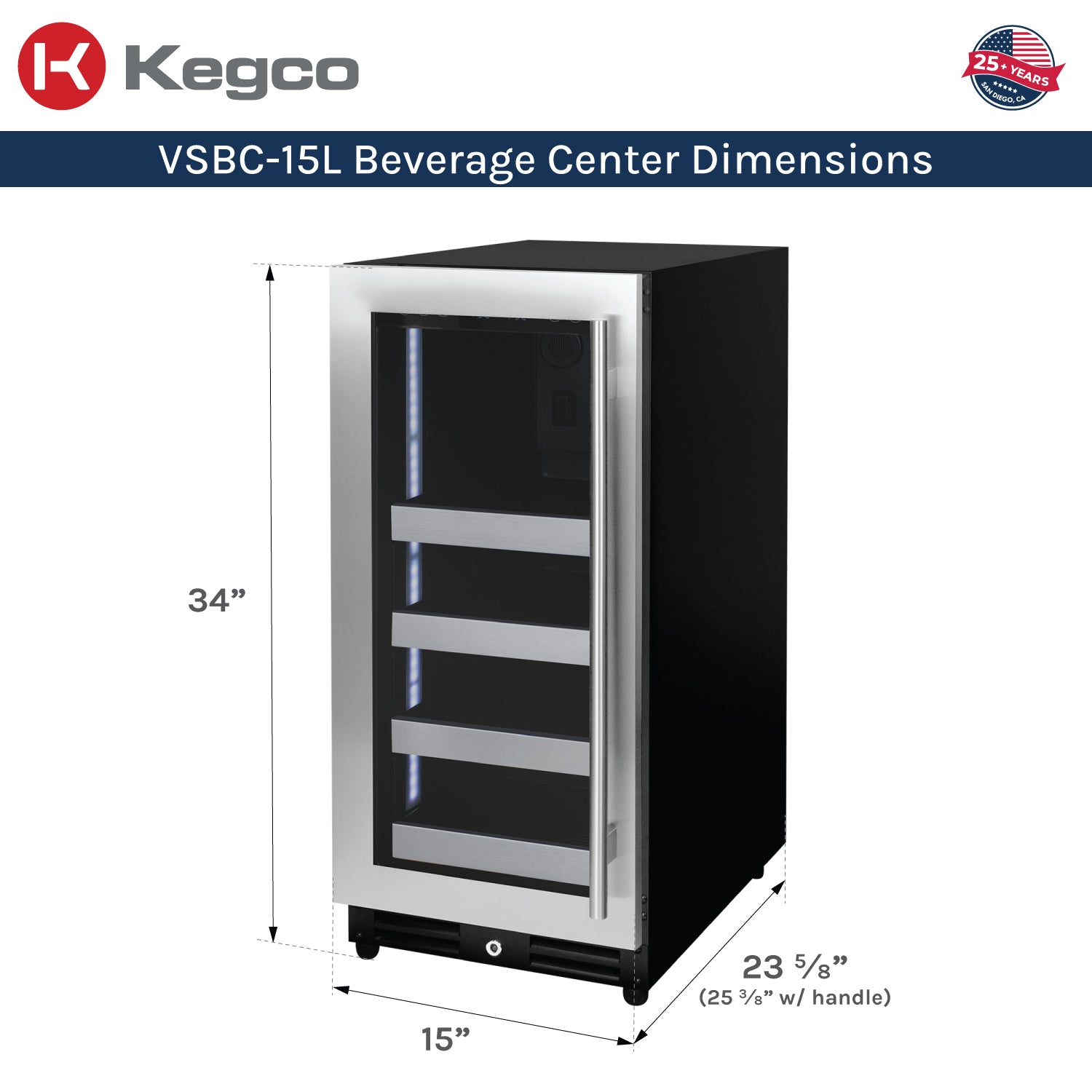 beverage center dimensions