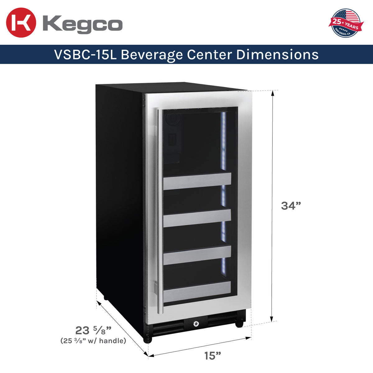 beverage center dimensions