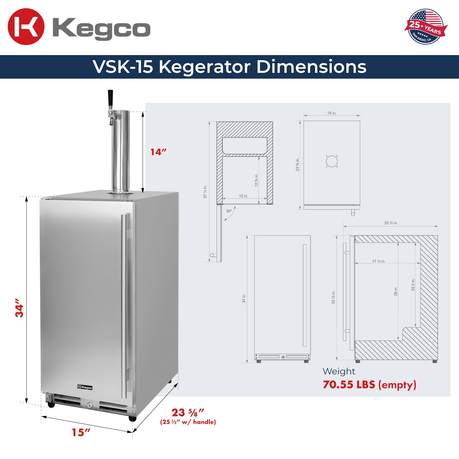 VSK-15O-SSL dimensions
