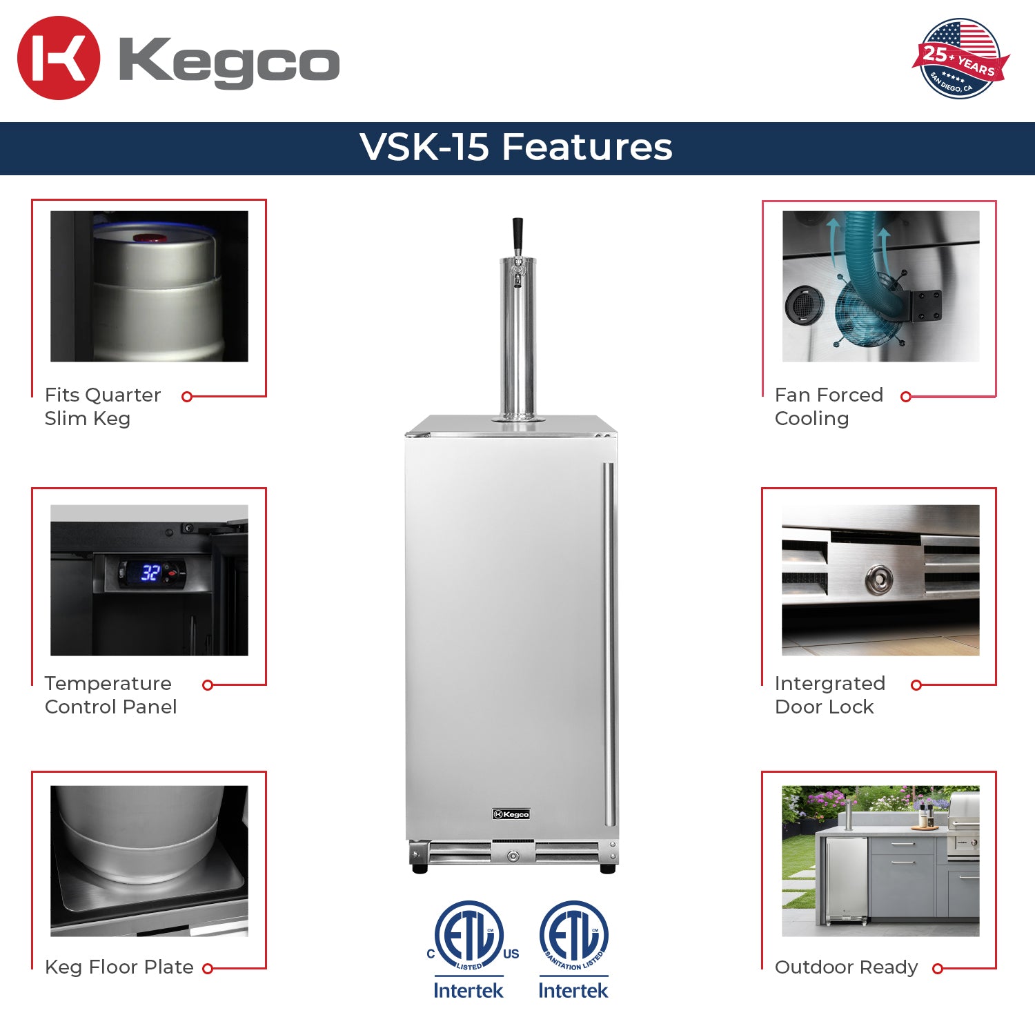 Kegco VSK-15O-SSL features