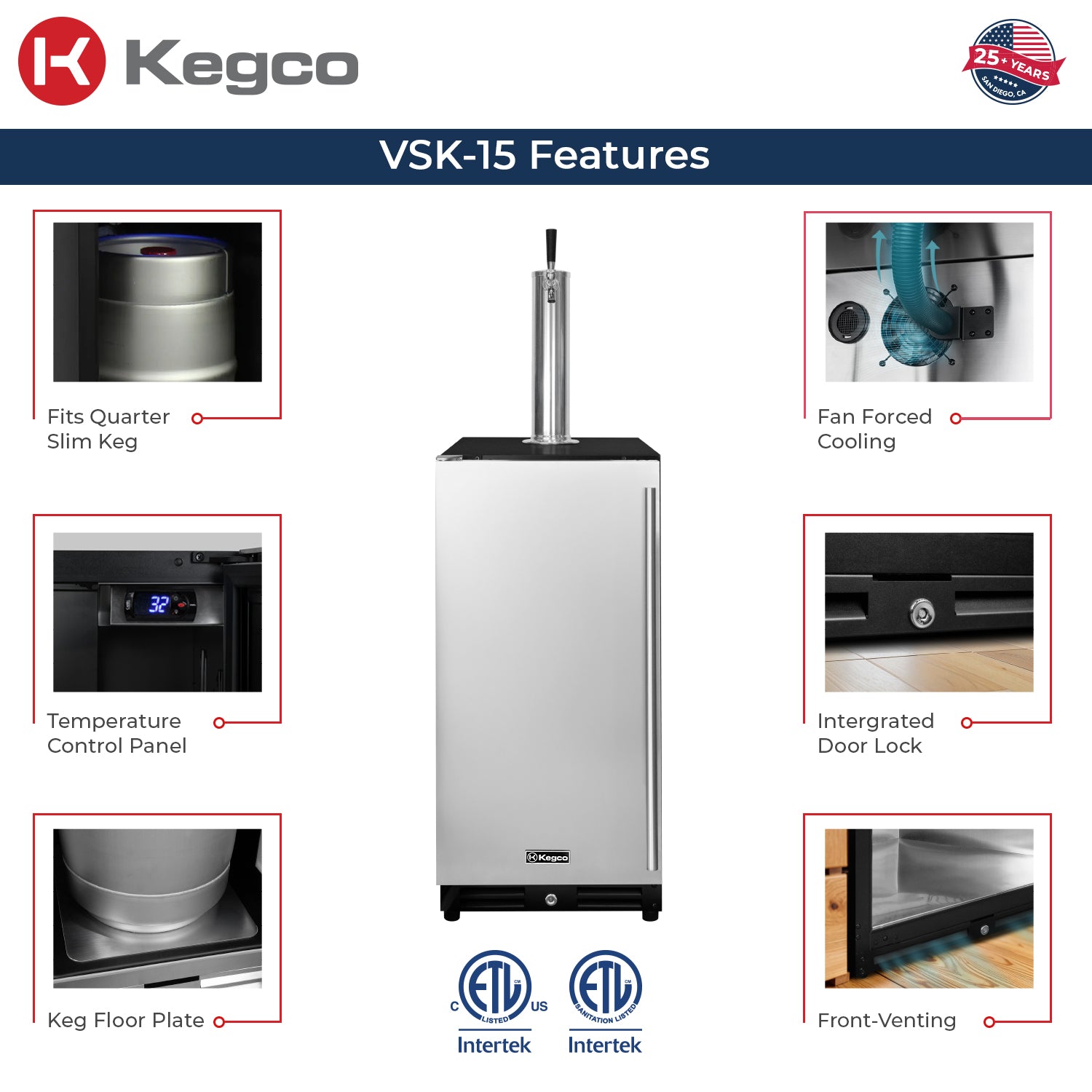 Kegco VSK-15U-BSL features
