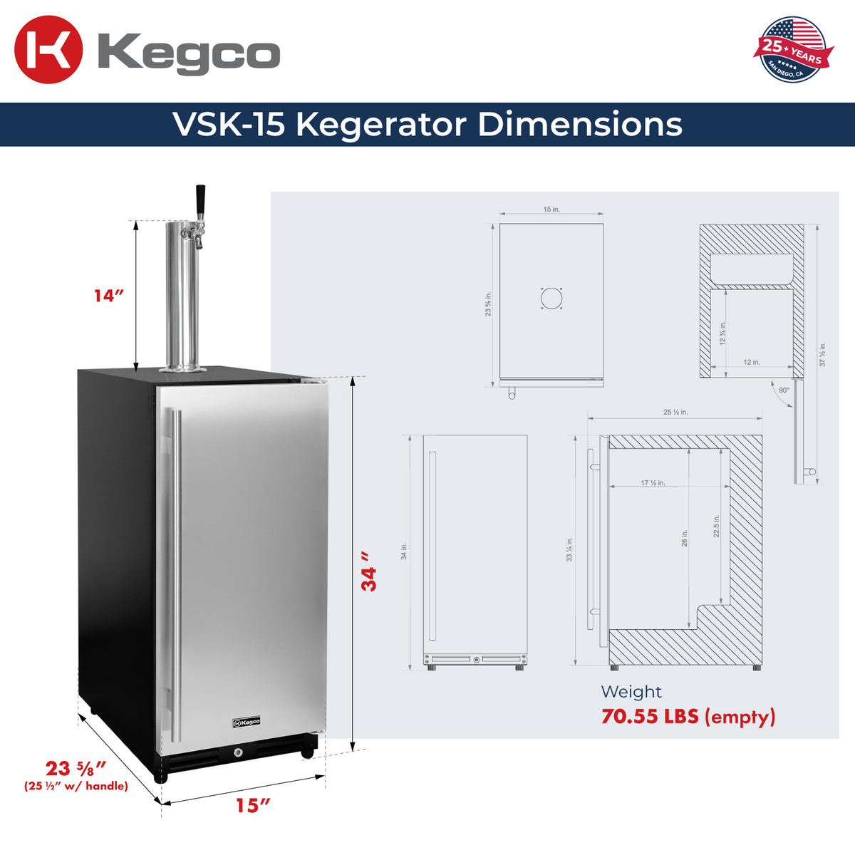 VSK-15U-BSR dimensions