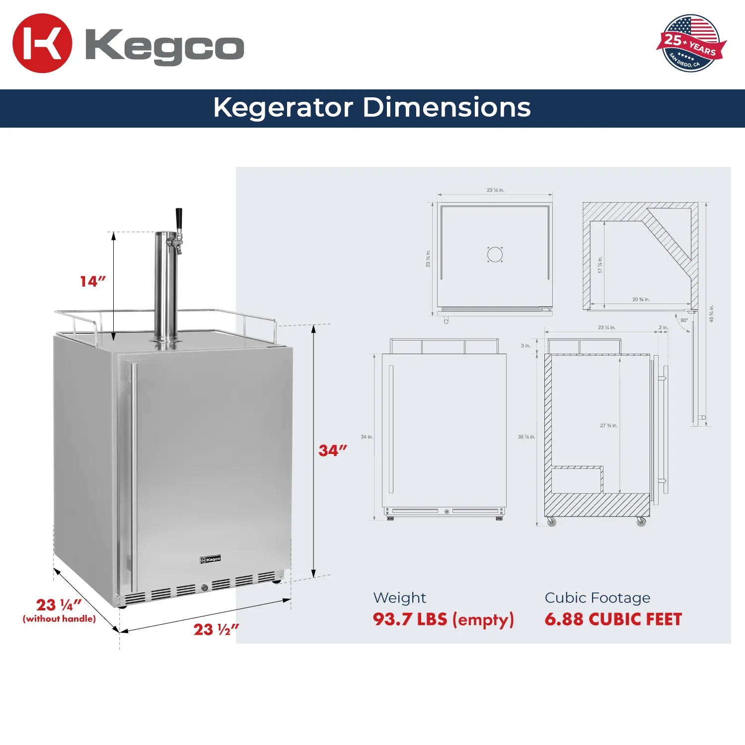 kegearator dimensions
