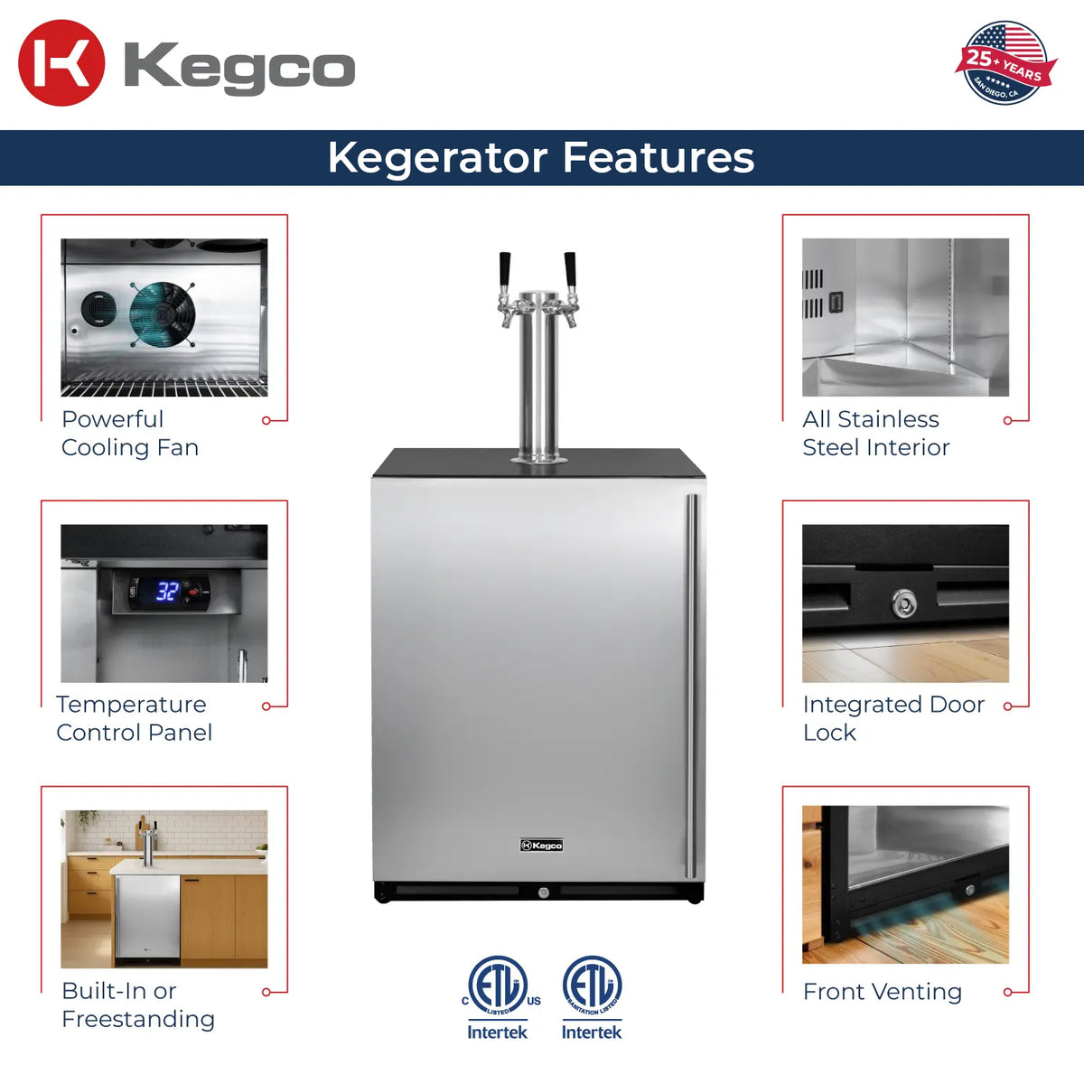 Kegco V24UBSL-2 features