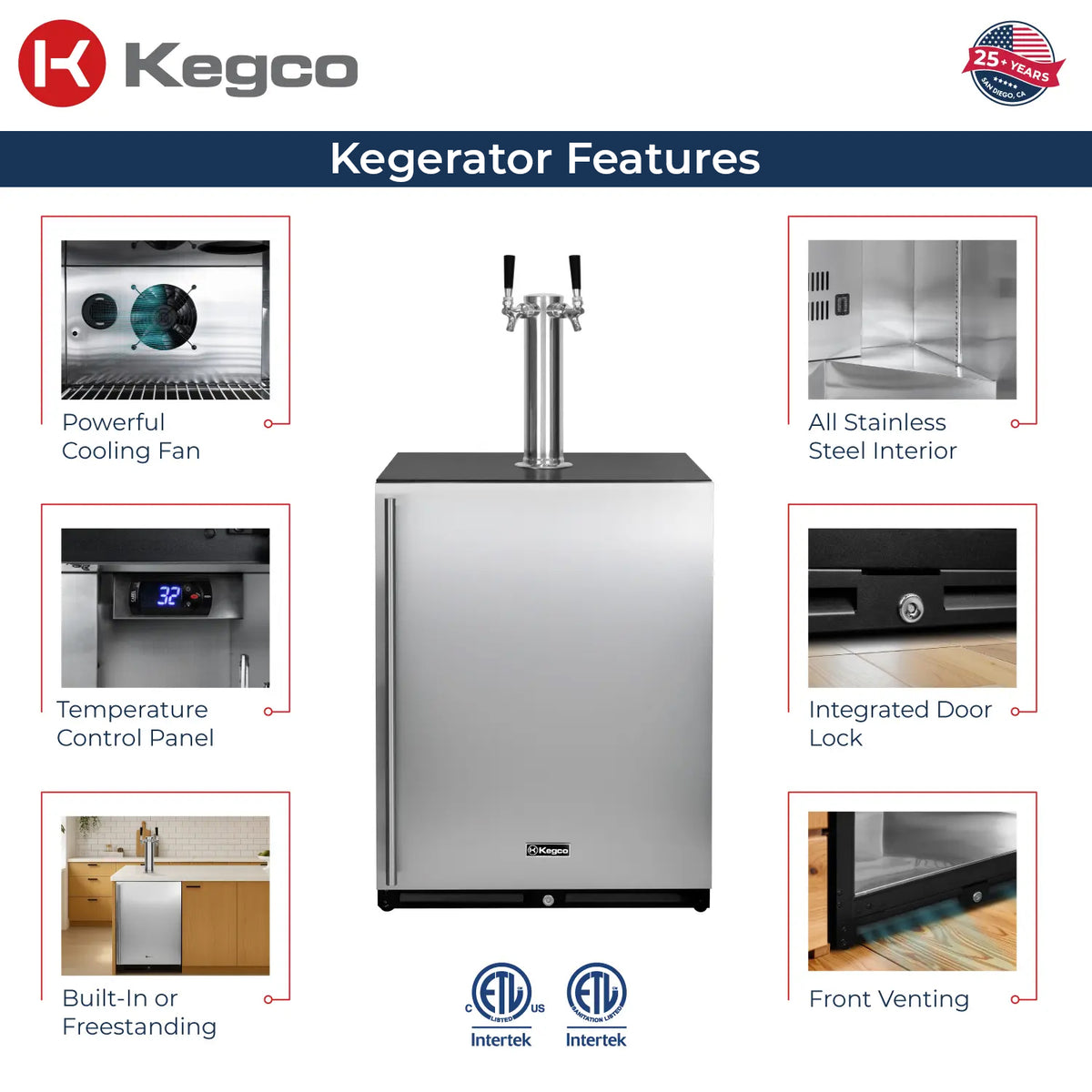 Kegco V24USBR-2 Features