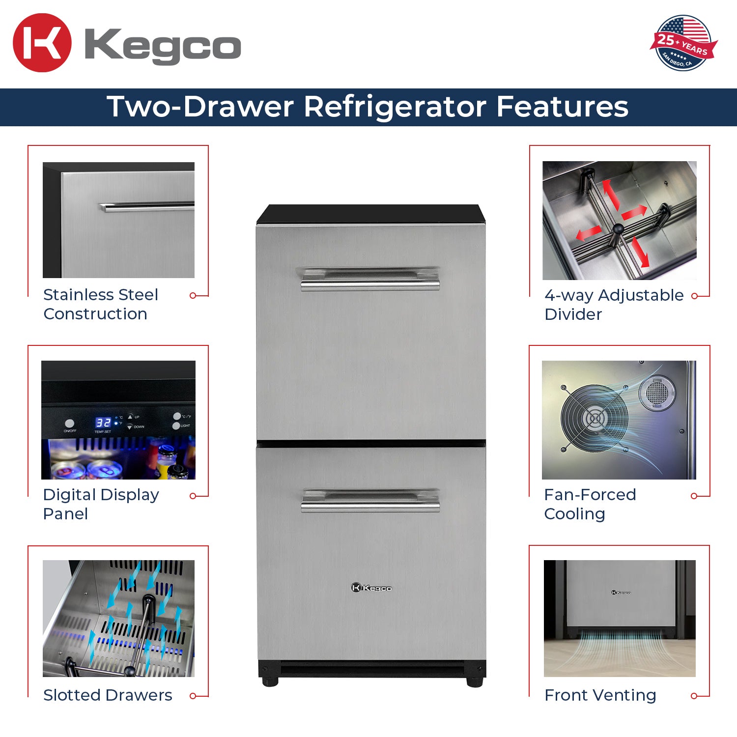 Kegco VSRD15-2SS features