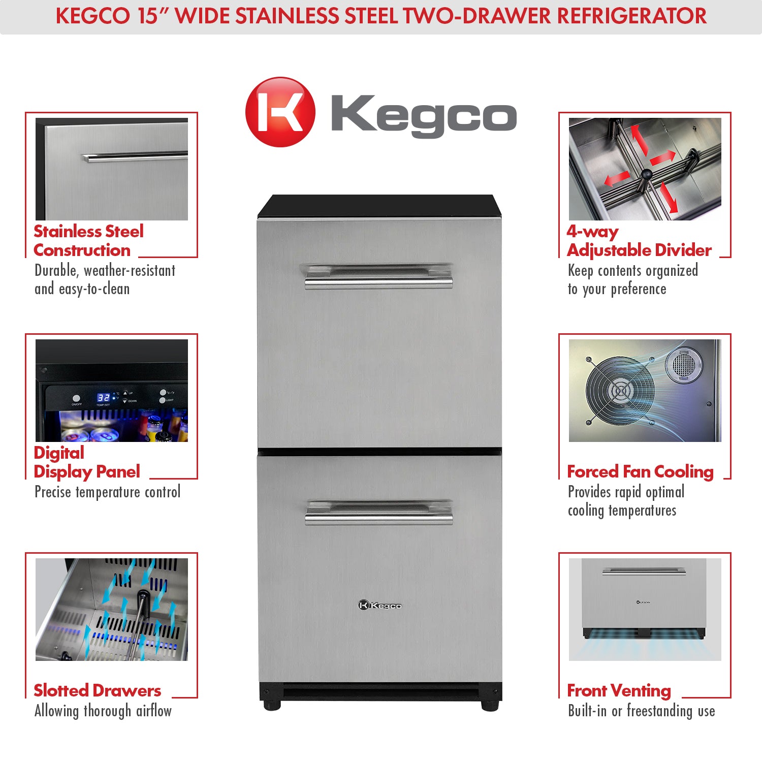 Kegco VSRD15-2SS features