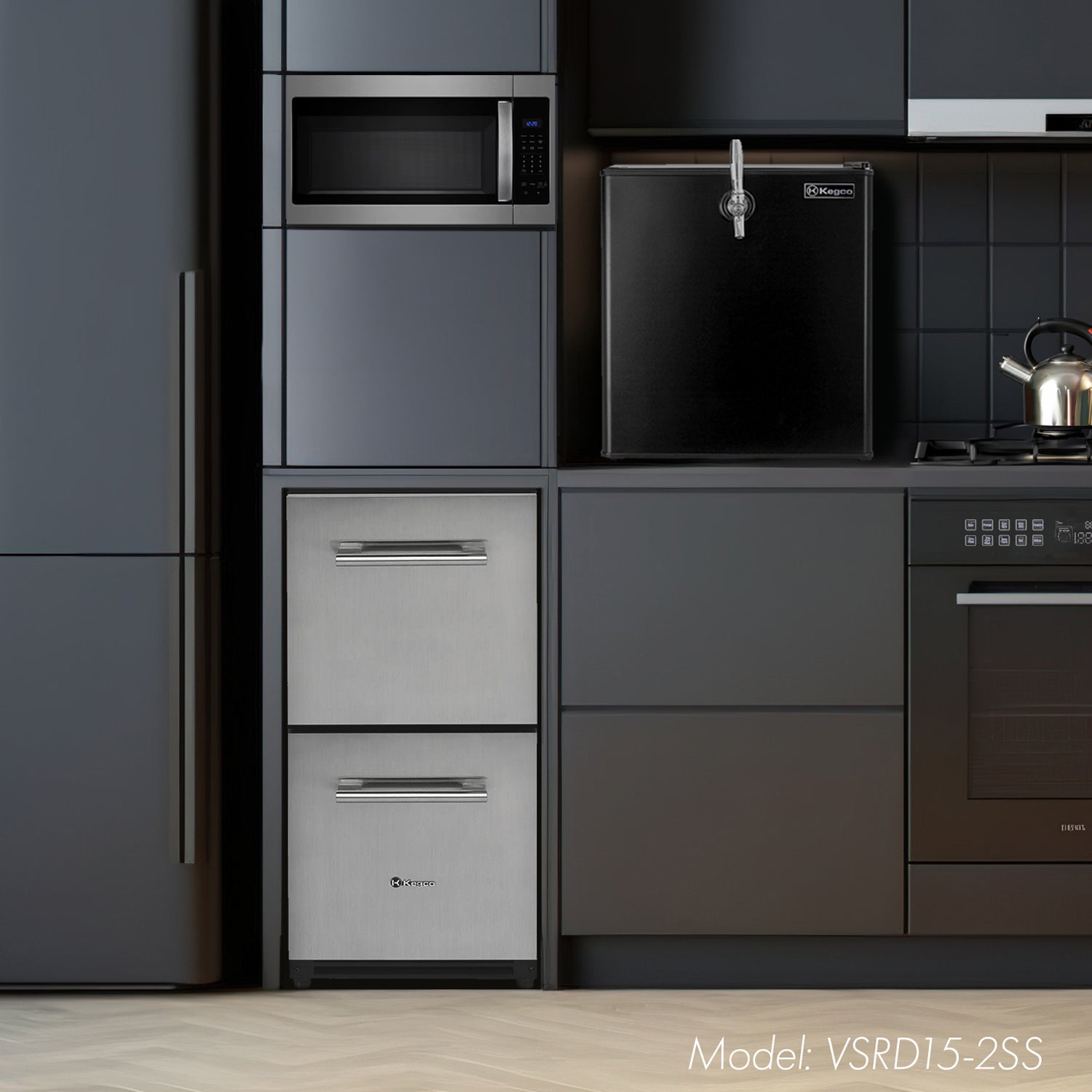 Kegco VSRD15-2SS two drawer beverage center