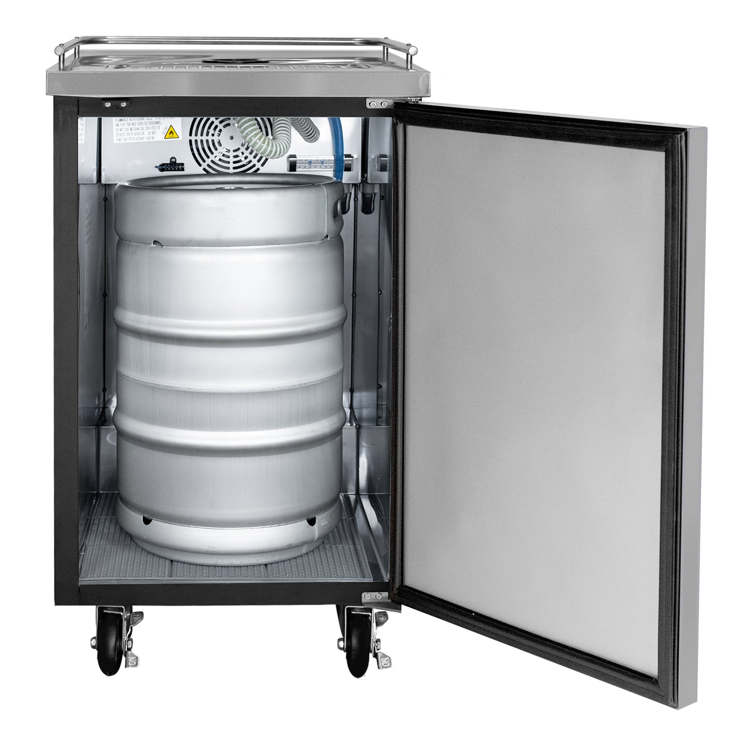 24" Wide Dual Tap Black Commercial Kegerator - Includes Dispense Kit