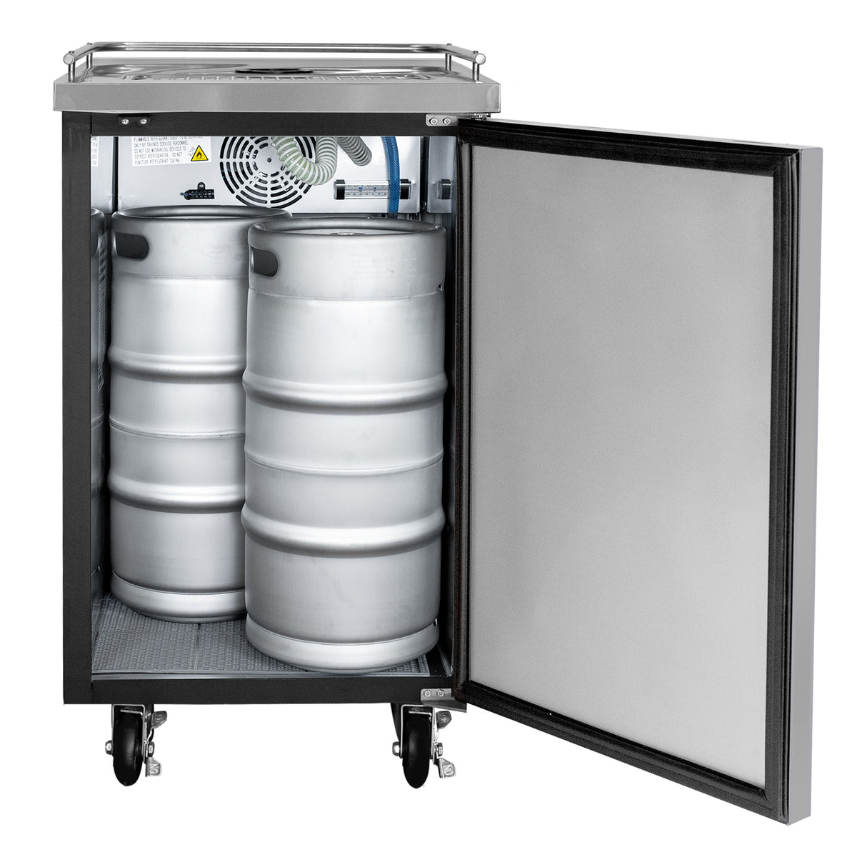 24" Wide Triple Tap Black Commercial Kegerator - No Dispense Kit