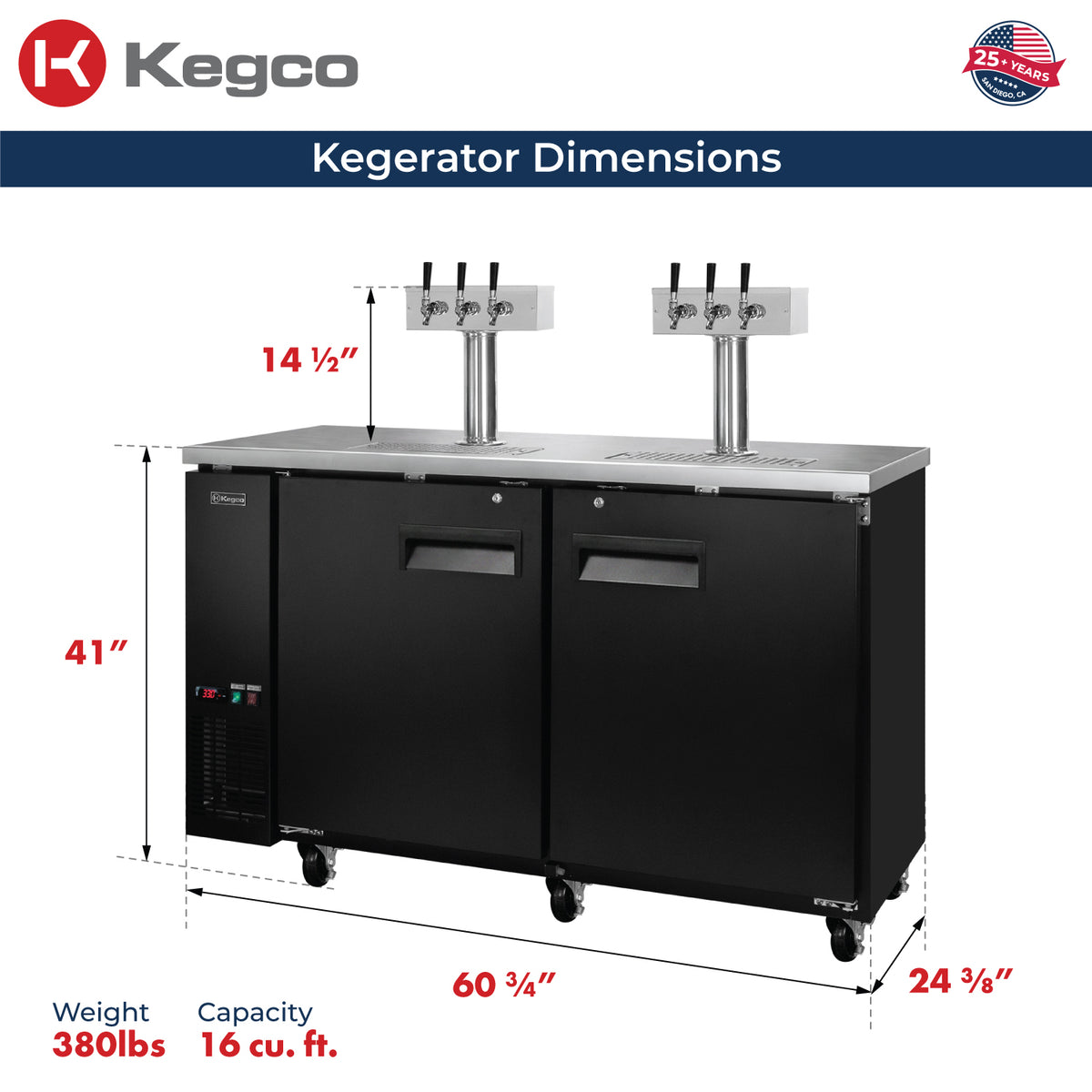 kegerator dimensions
