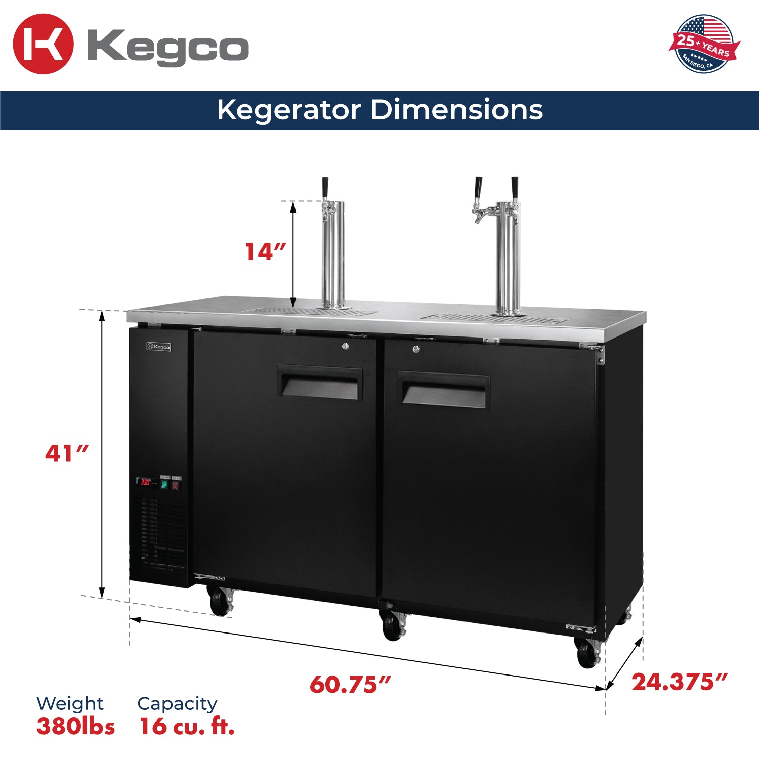 kegerator dimensions