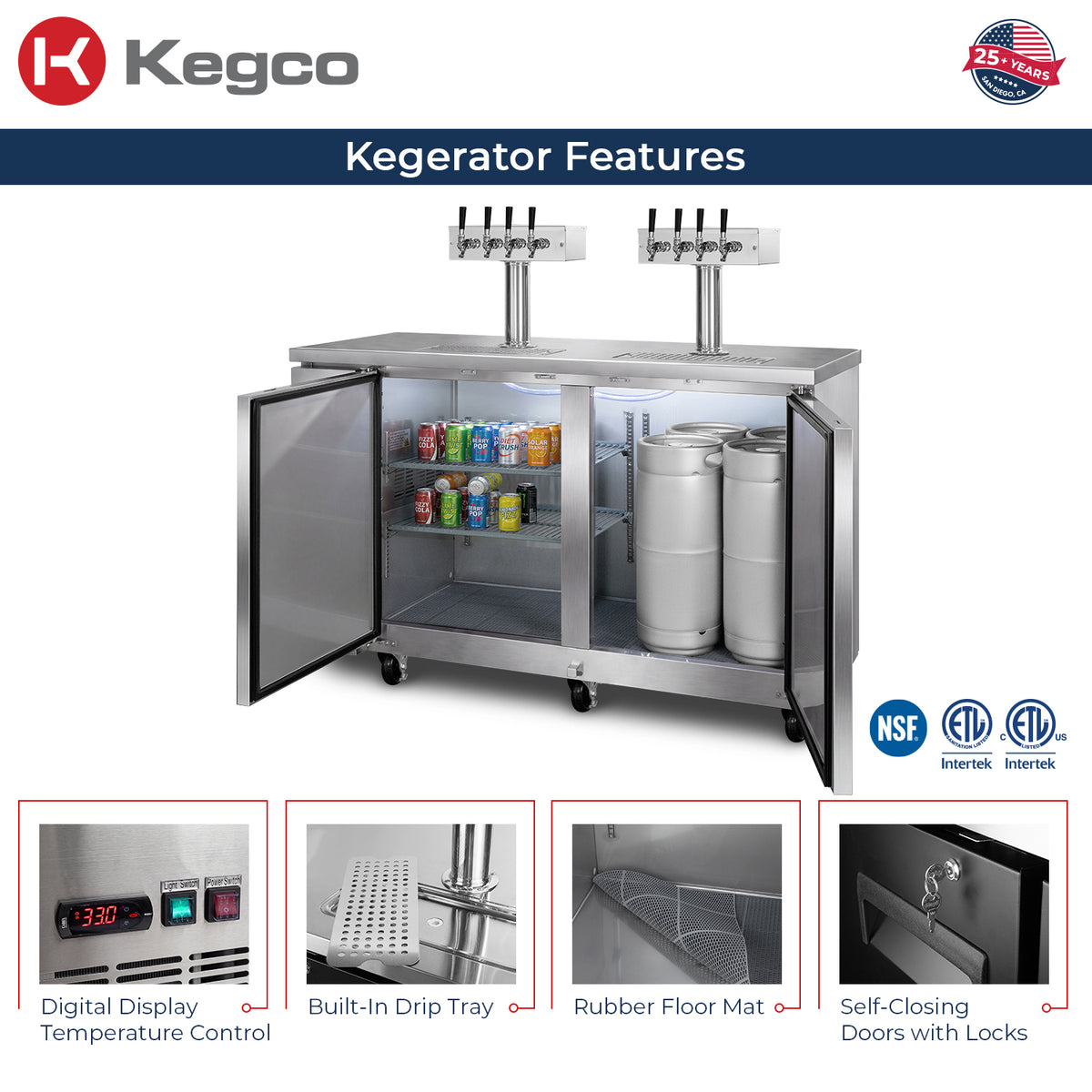 Kegco XCK-2460S-2 Beer Coolers