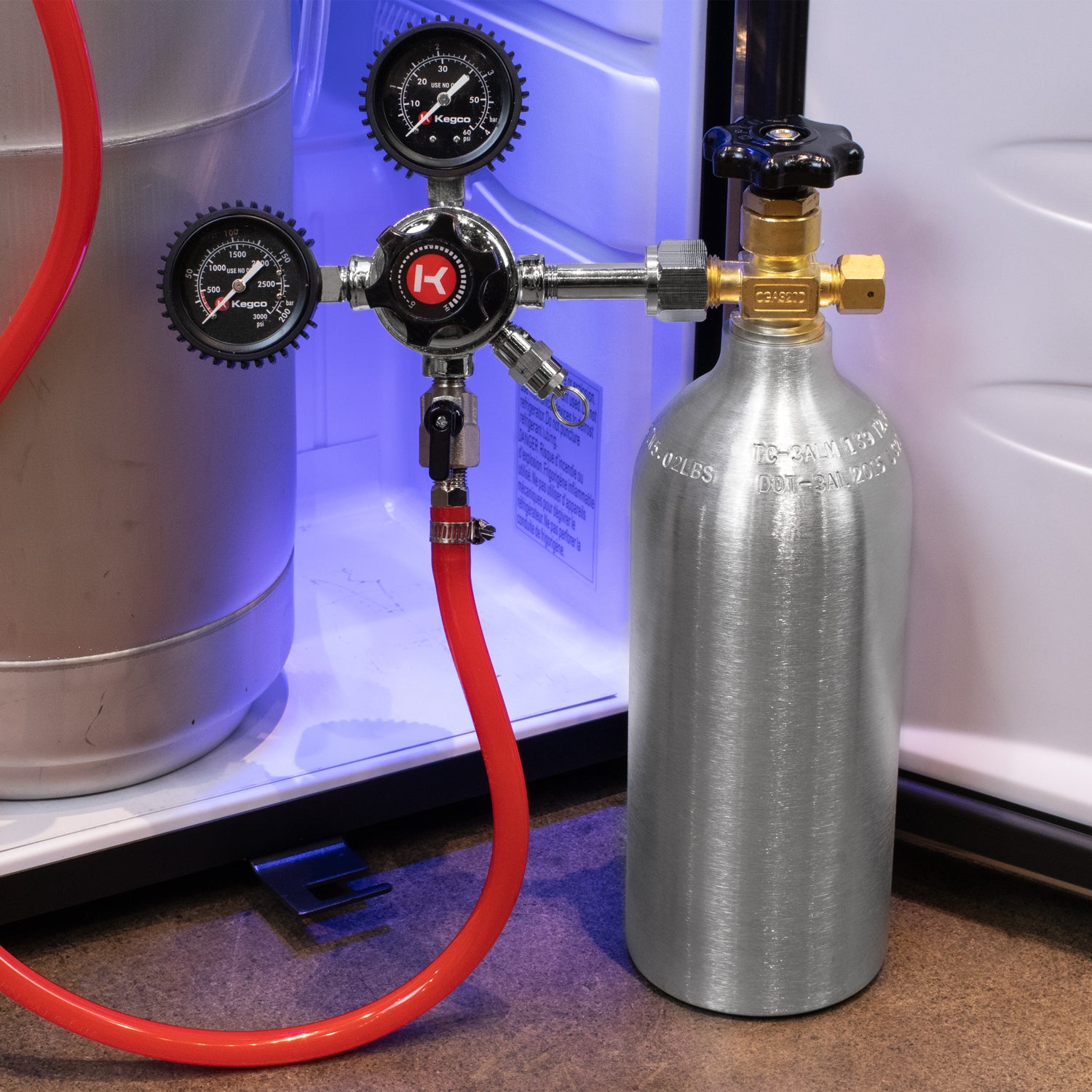CO2 tank in use
