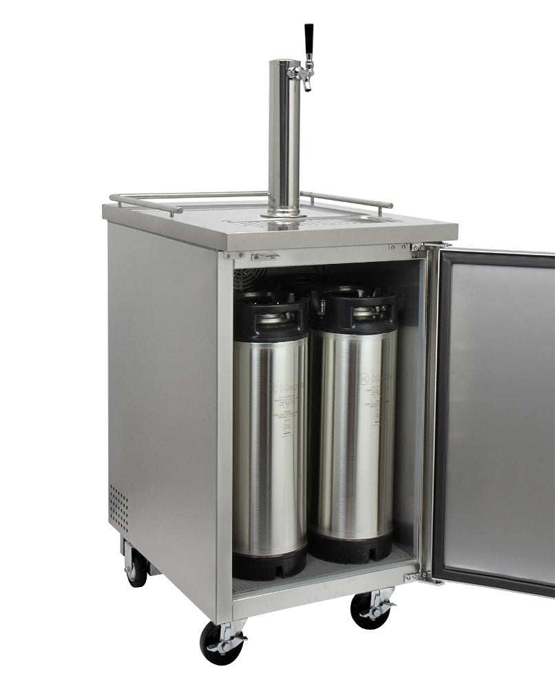 Holds up to 4 home brew kegs