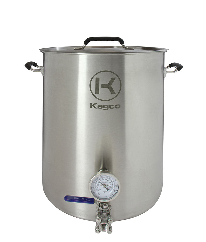 Brew Kettle - 15 Gallon - Thermometer & 3-Piece Ball Valve