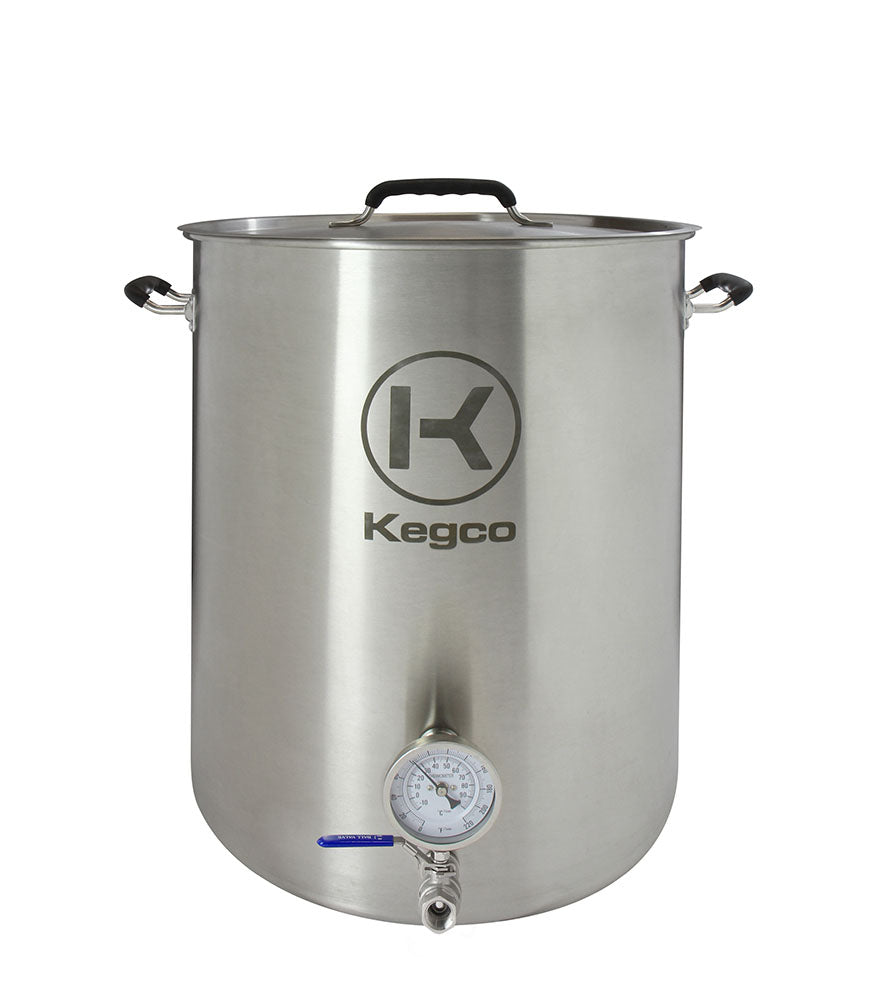 Brew Kettle - 20 Gallon - Thermometer & 2-Piece Ball Valve