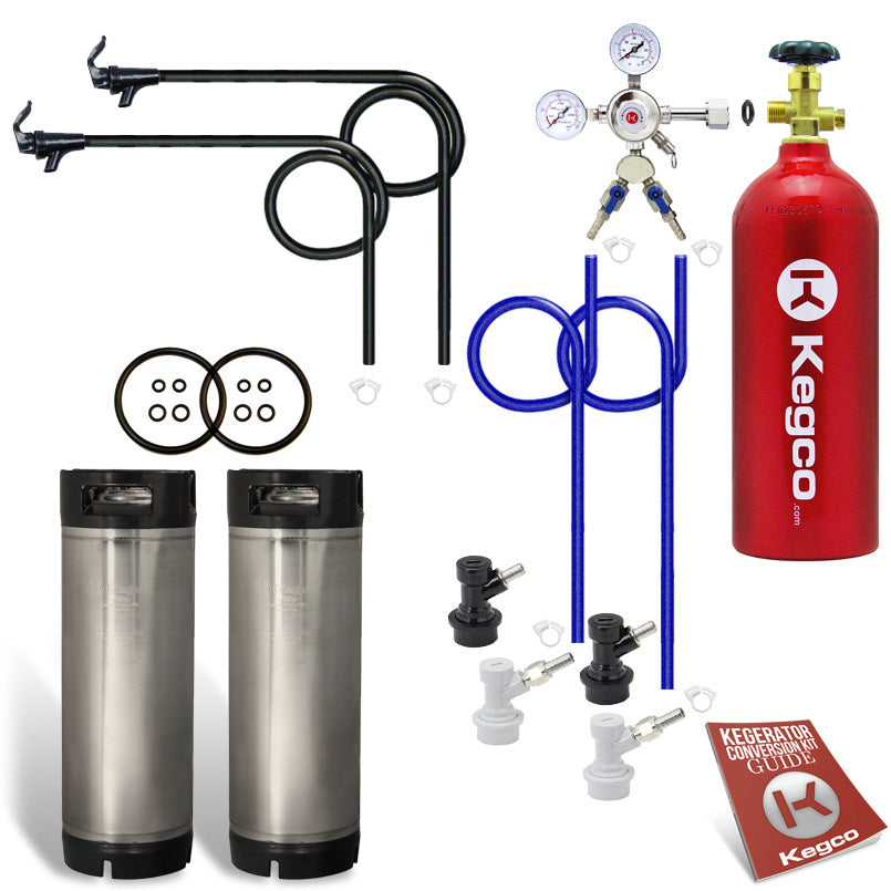 Dual Tap Homebrew Kegerator Kit with Two Ball Lock Kegs & 5 lb. CO2 Tank