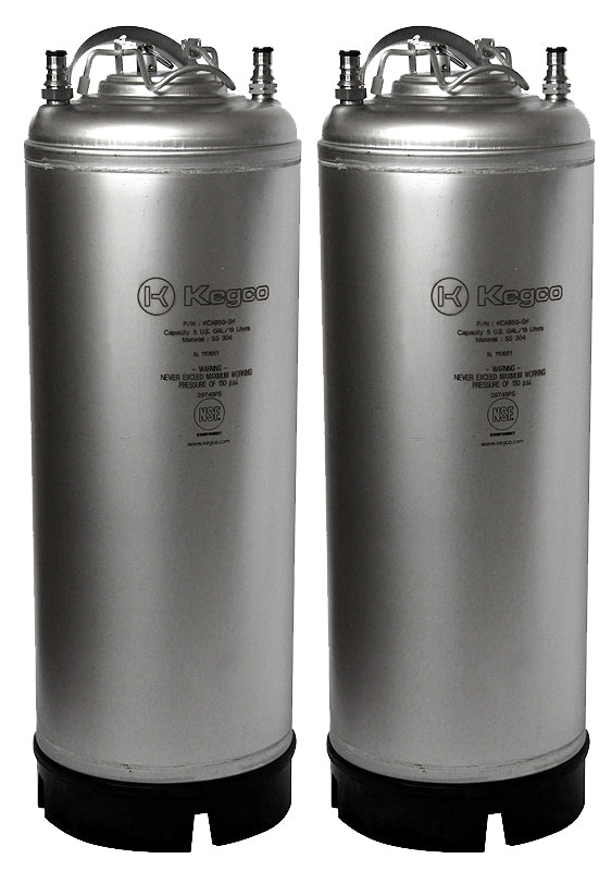 NSF Approved 5 Gallon Ball Lock Keg with Strap Handle - Set of 2