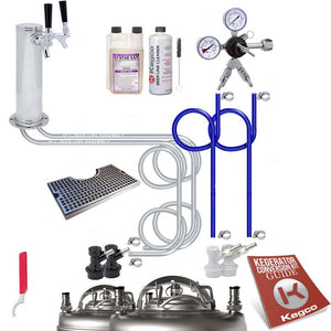 Ultimate Dual Faucet Tower Kegerator Conversion Kit without Tank - Ball Lock