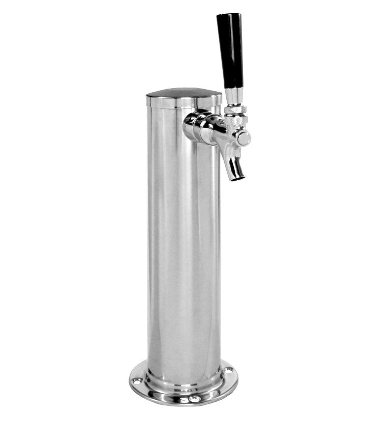 Chrome-Plated Metal Single Faucet Beer Tower - 2-1/2-Inch Column