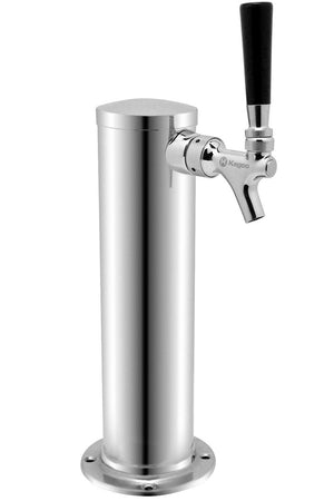 Single Faucet Stainless Steel Draft Beer Tower - 100% Stainless Steel Contact