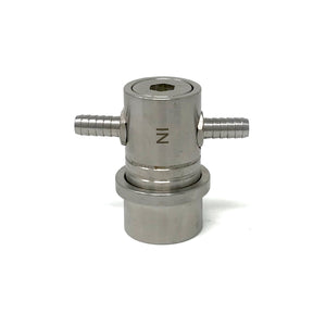 Stainless Steel Custom Double Barbed Gas In Ball Lock Coupler