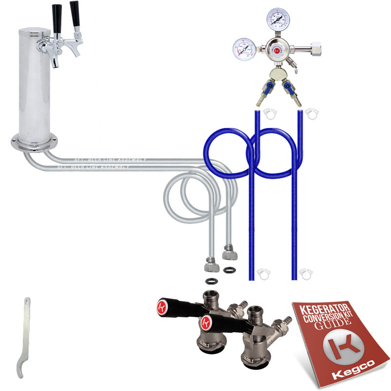 Standard Dual Tap Tower Kegerator Conversion Kit without Tank