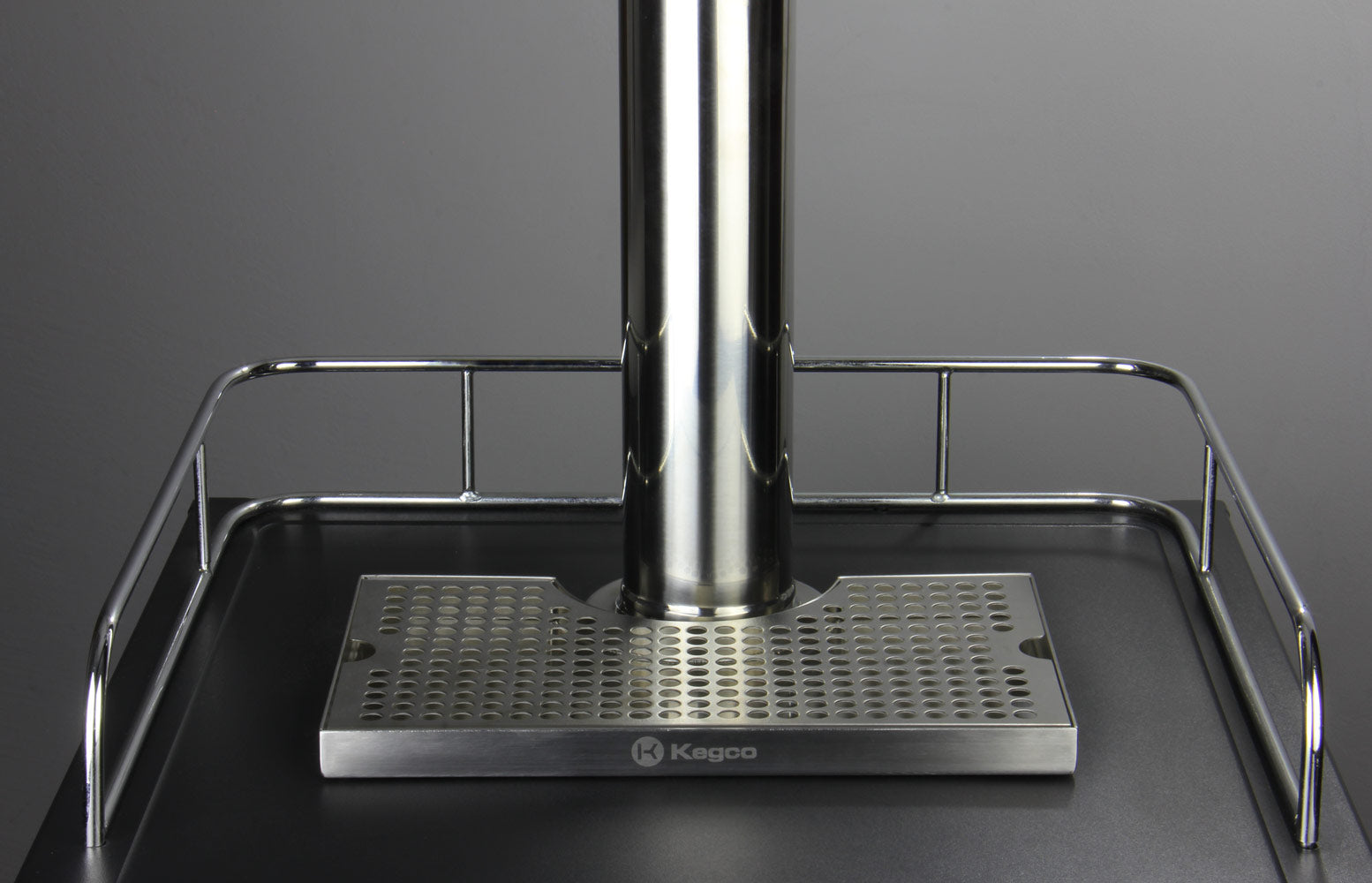 kegerator with drip tray