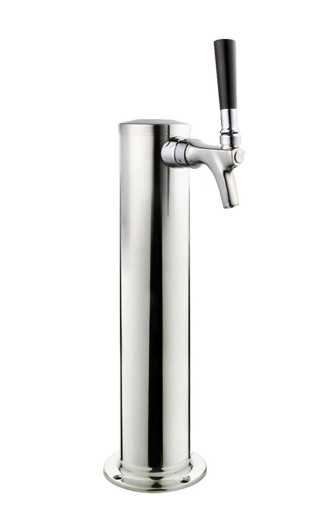 14" Polished Stainless Steel Infinity Draft Tower - All Stainless Contact