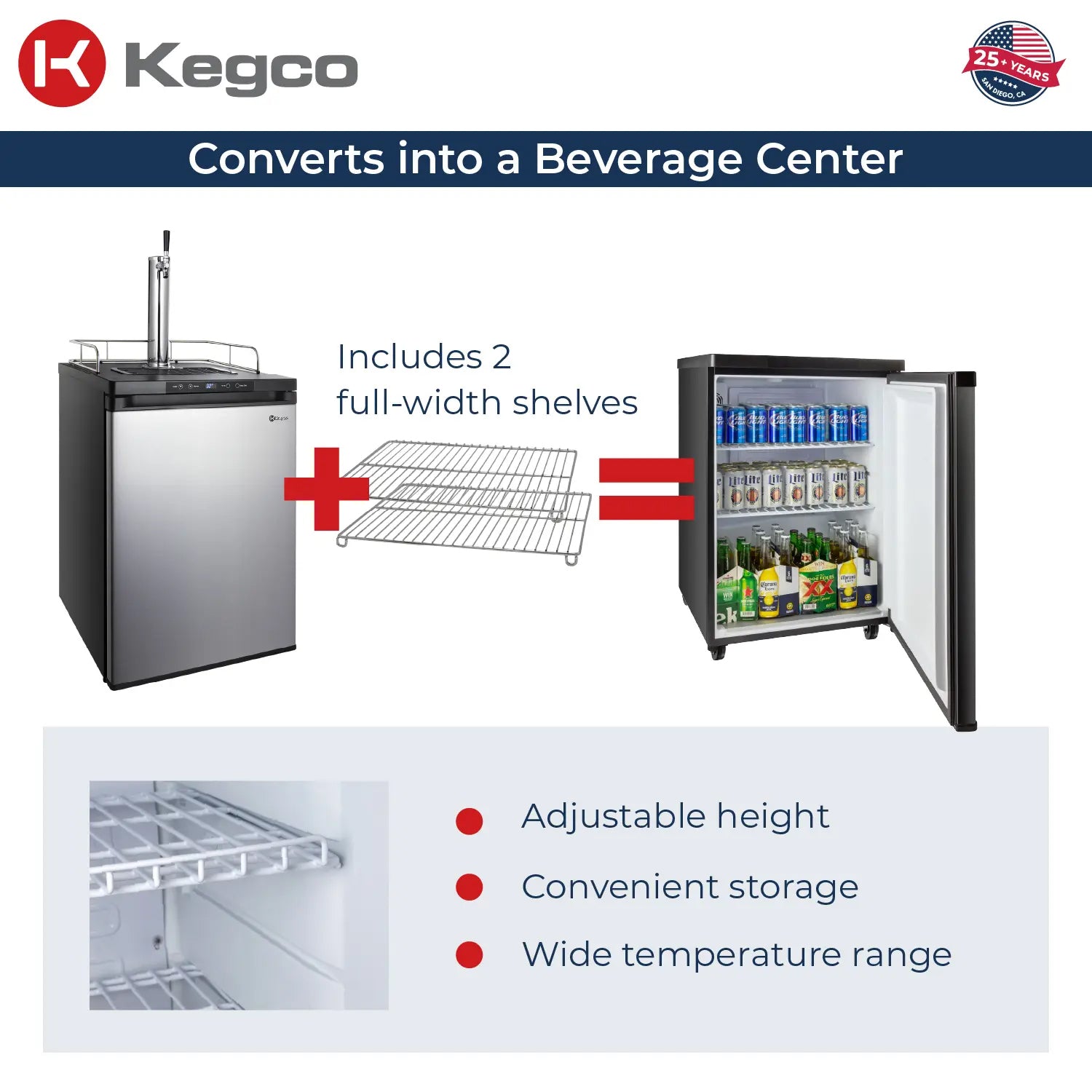 converts to refrigerator beverage center