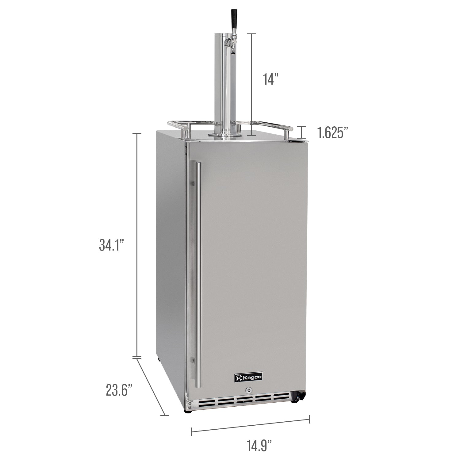 Kegco HK-15-SS dimensions