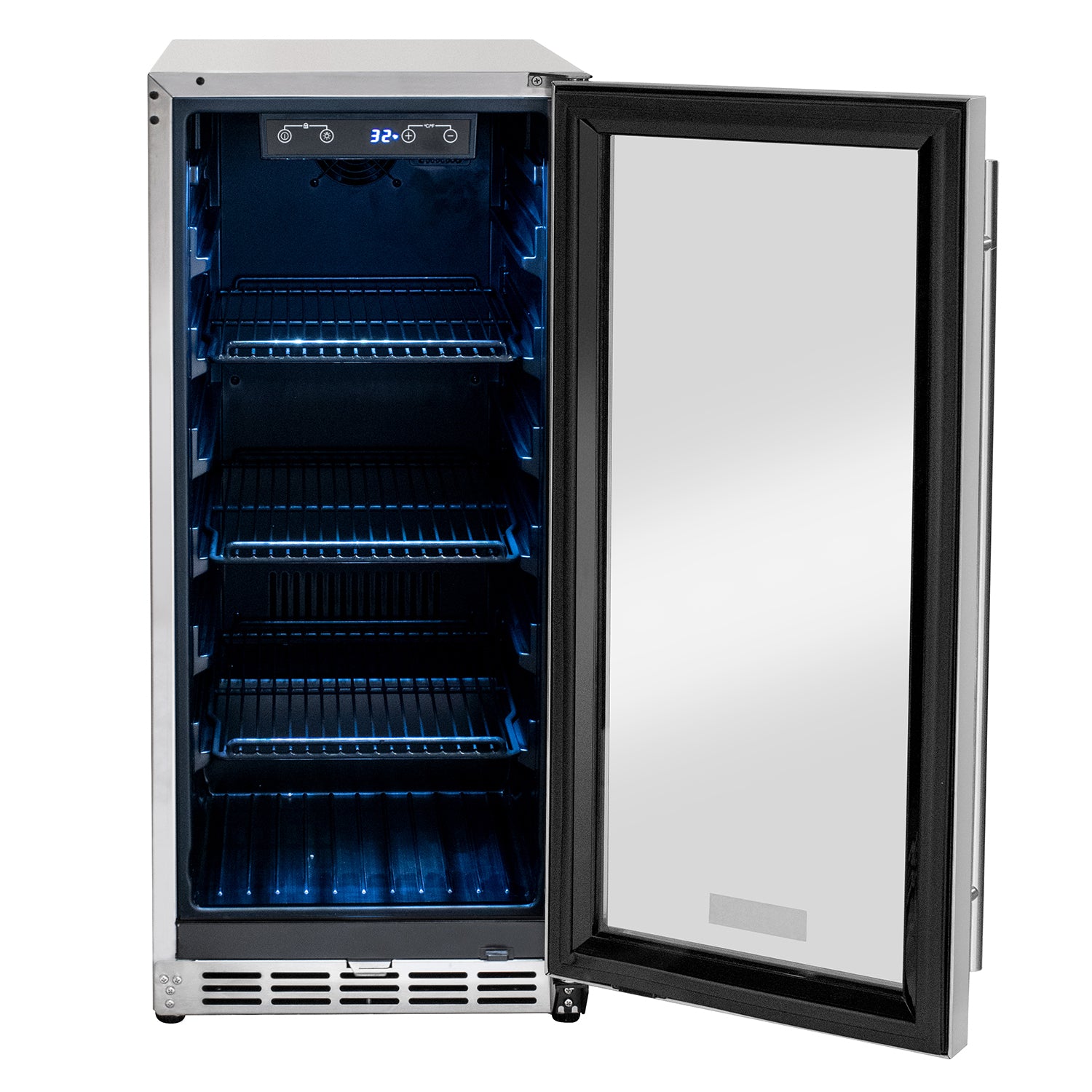 15" Wide Built-In Outdoor Commercial Beverage Center - Glass Door