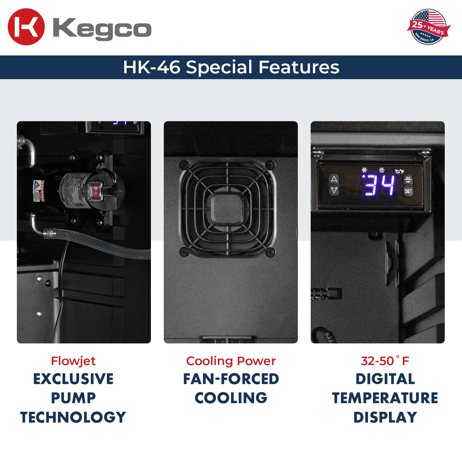 Kegco HK-46-BIB Bag-In-A-Box Cold Brew Coffee Mini Kegerator - Black