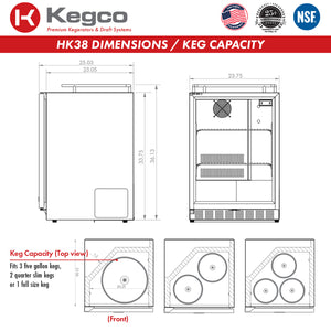 Kegco HK38BSU-2 Dimensions