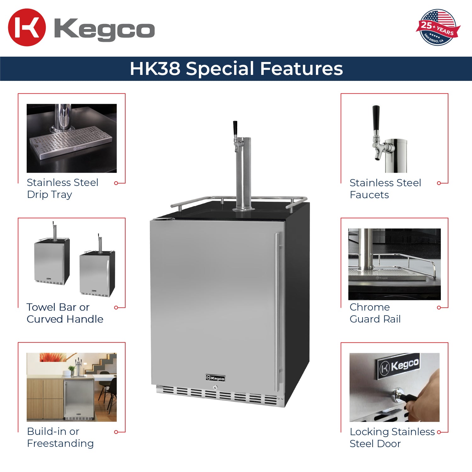 Kegco HK38BSU-1 Kegerator Features