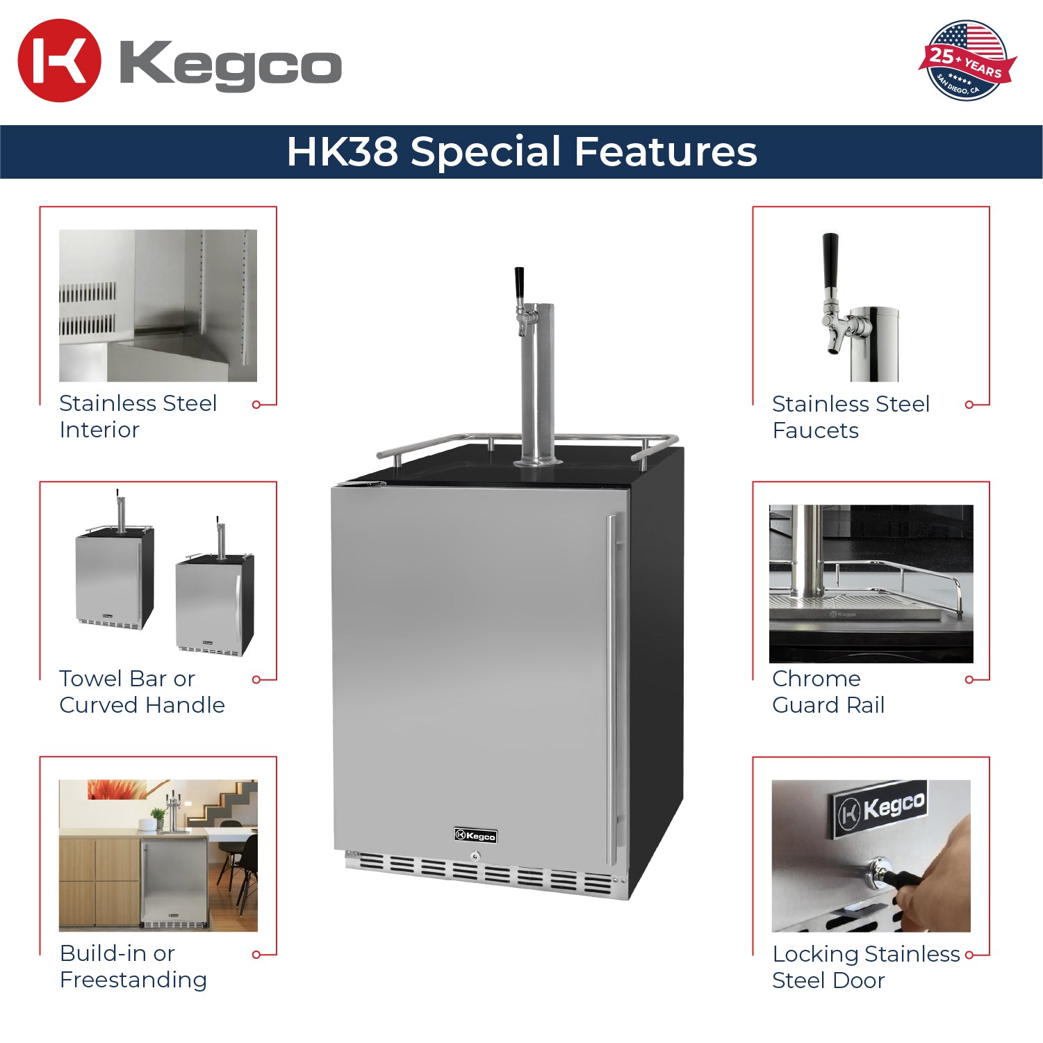 Kegco HK38BSU-1 Kegerator Features