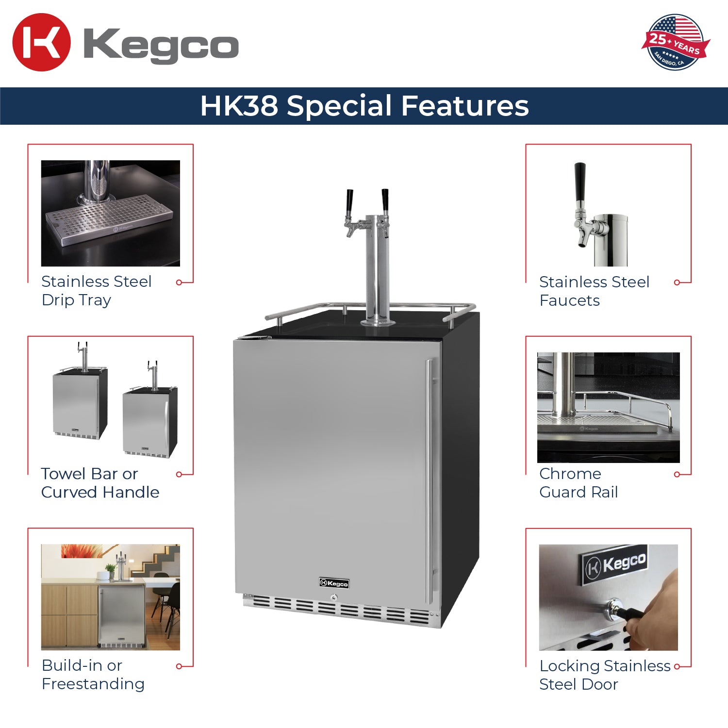 Kegco HK38BSU-2 Kegerator Features