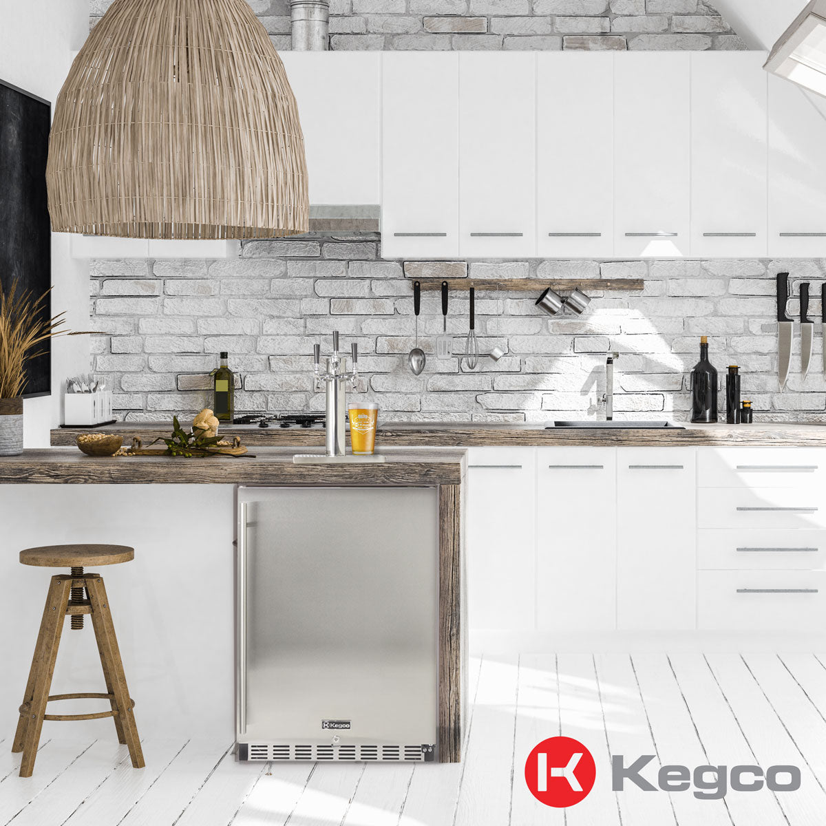 Kegco HK38BSU-2 Stainless Steel Kegerator