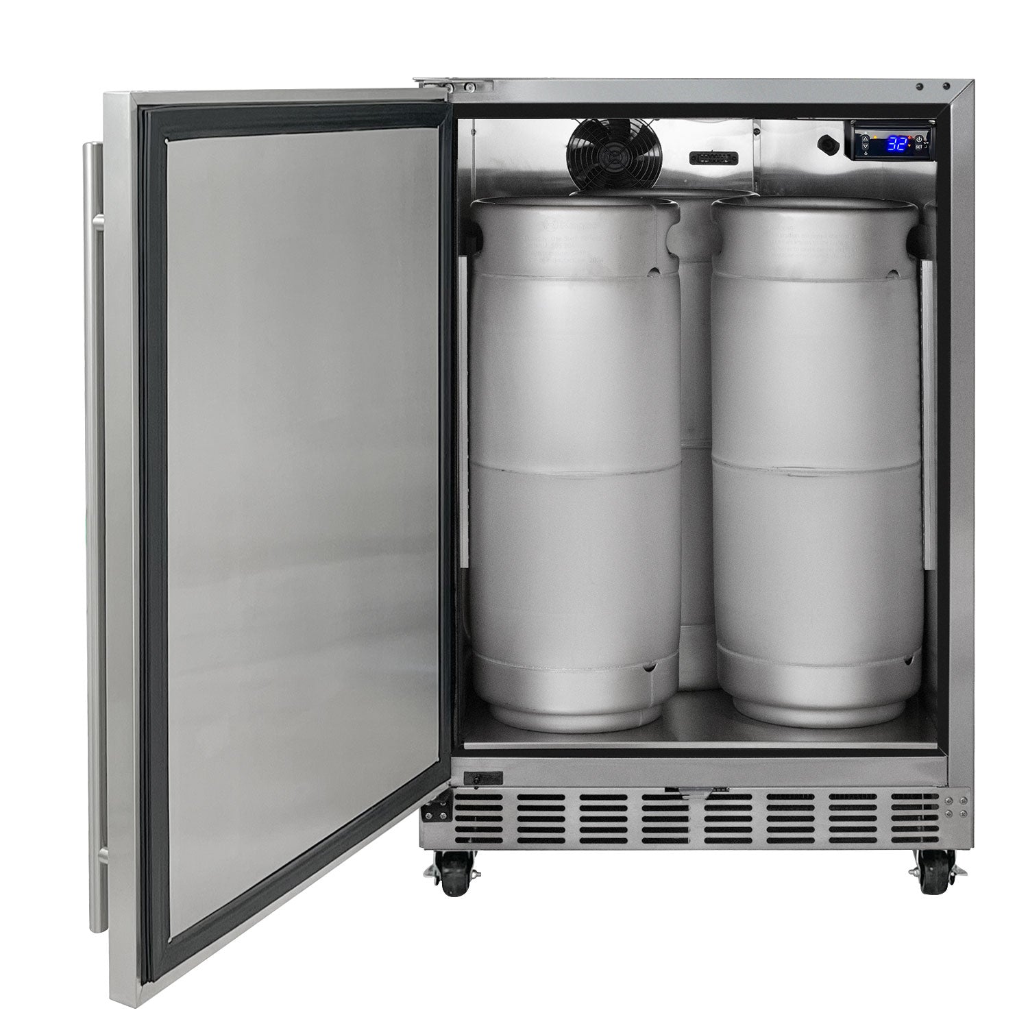 Full Size Digital Commercial Outdoor Left Hinge Kegerator with Kit