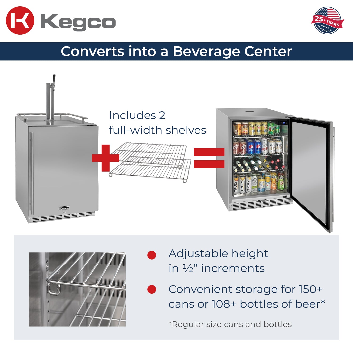 Kegco HK38SSU-1 Kegerator converts to a beverage center