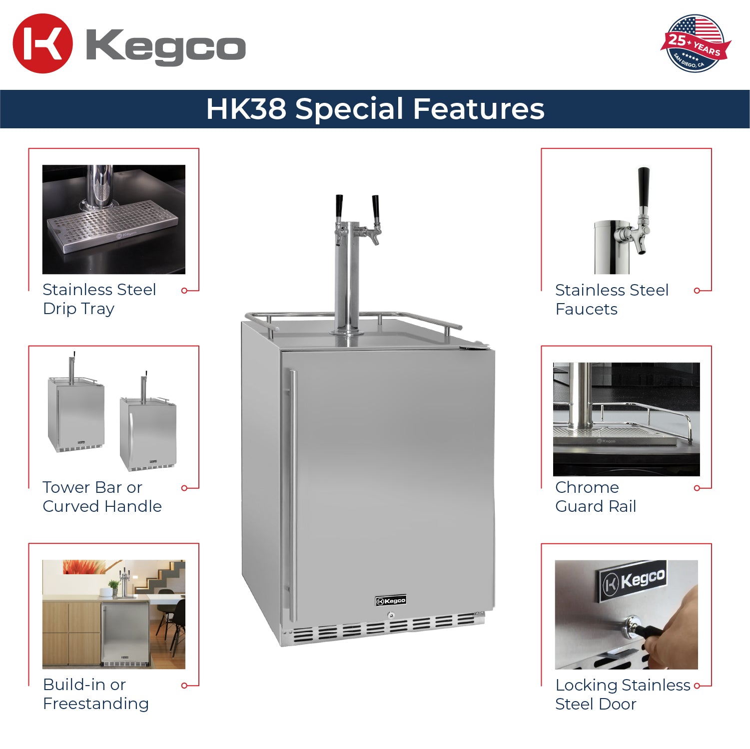 Kegco HK38SSU-2 Kegerator Features