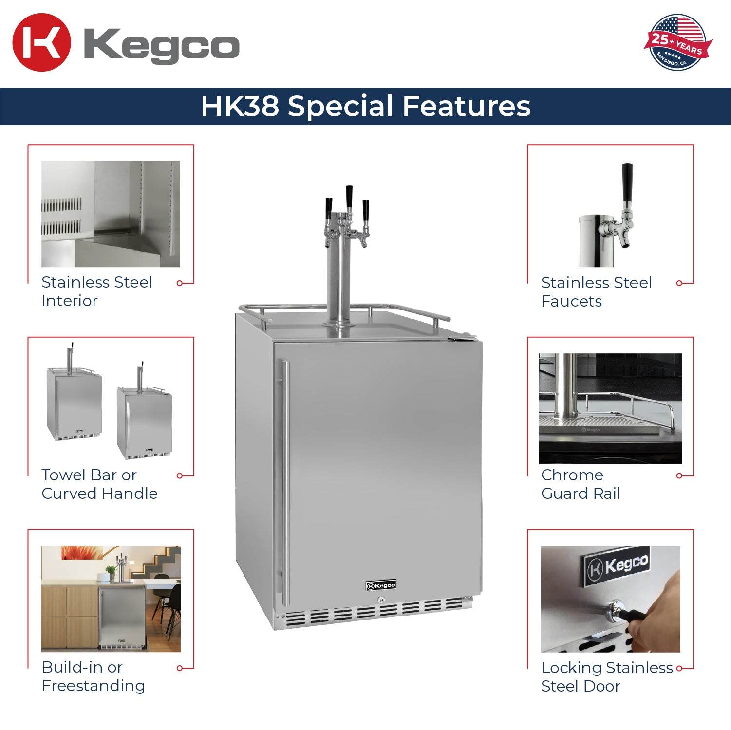 Kegco HK38SSU-3 Kegerator Features