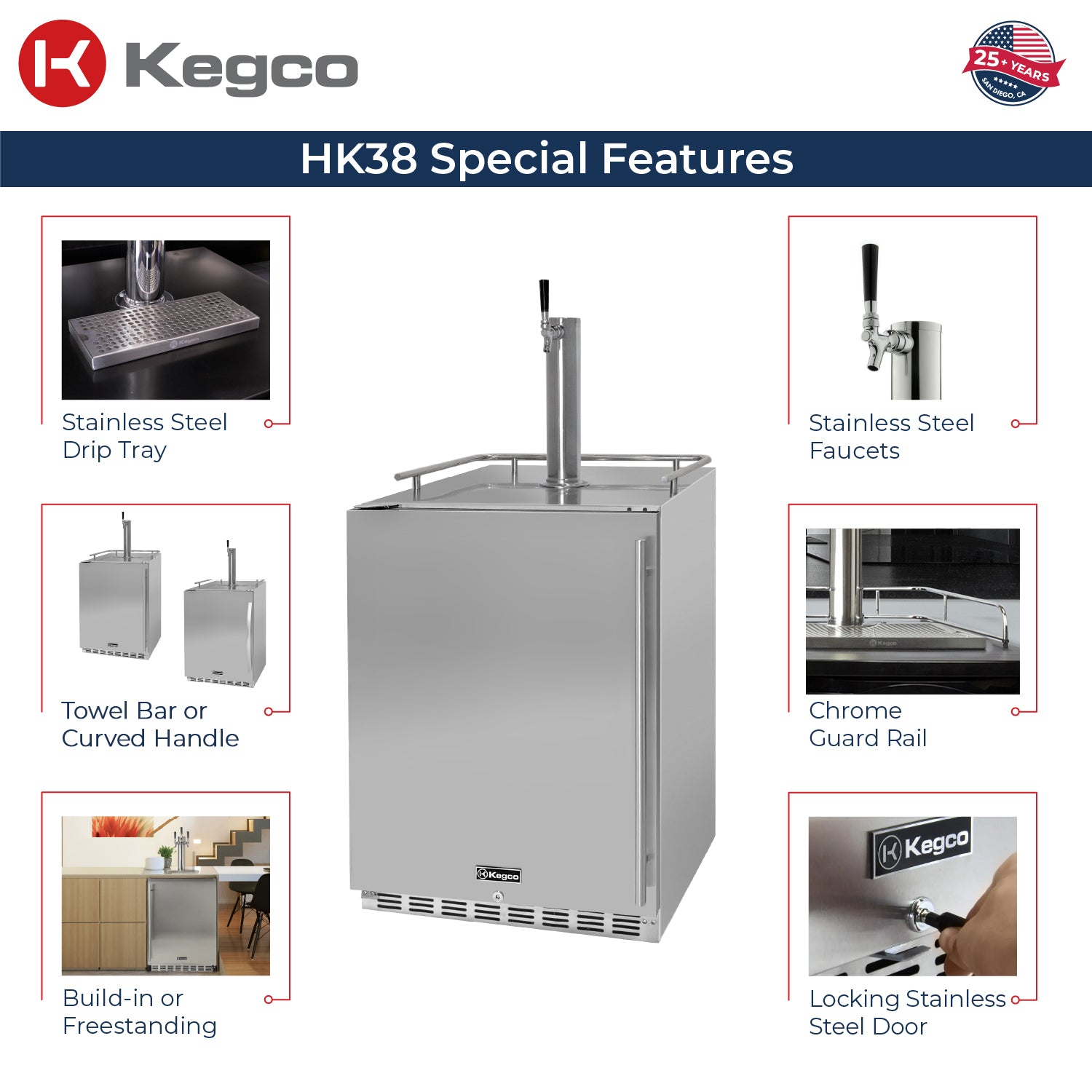 Kegco HK38SSU-L-1 Kegerator Features