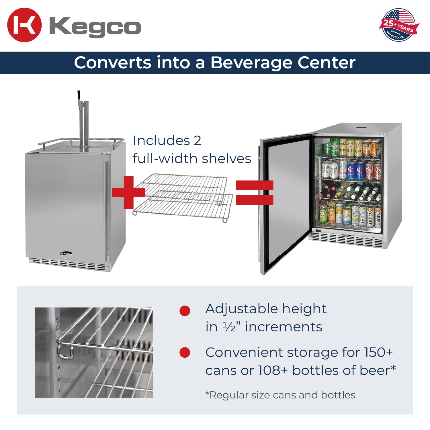 Kegco HK38SSU-L-1 Kegerator converts to a beverage center